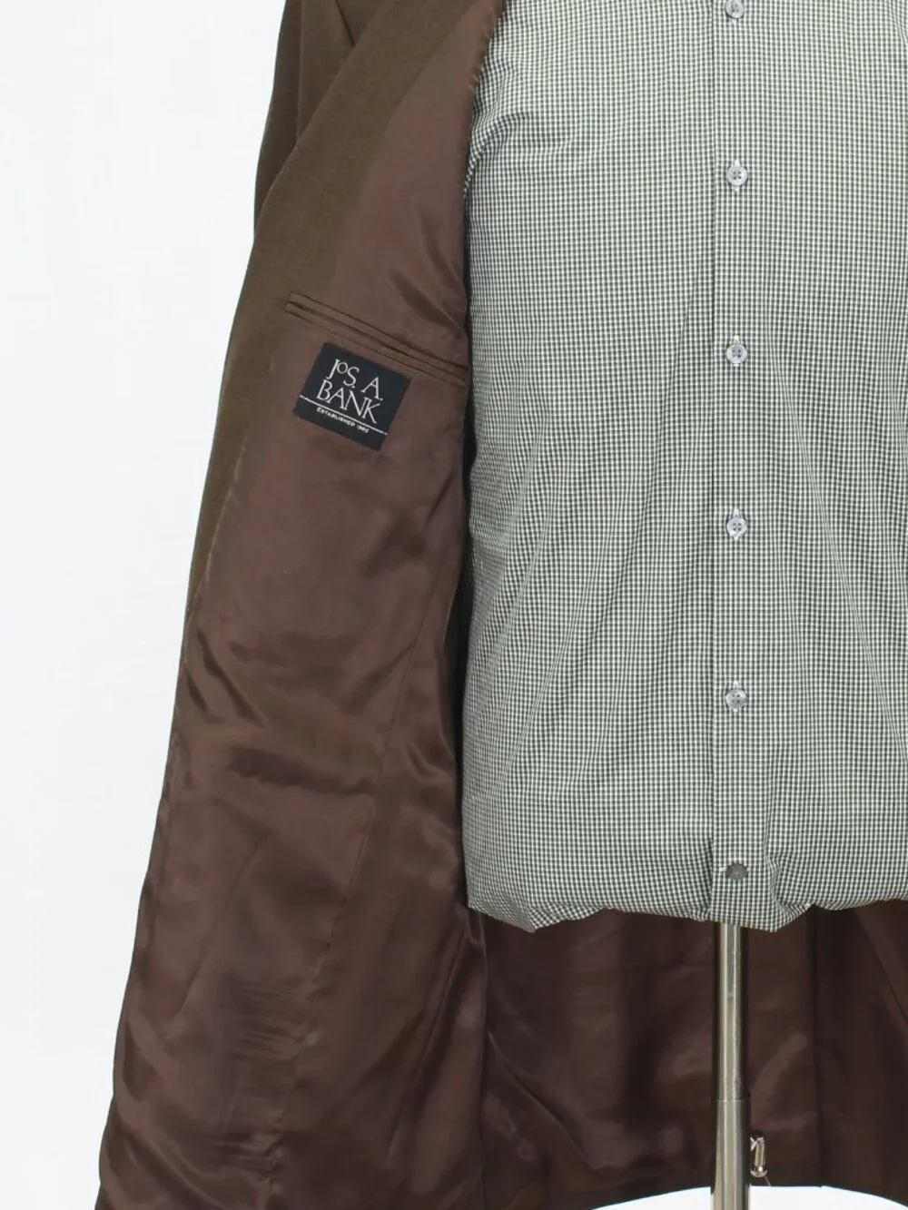 Jos. A. Bank 46L 41x32 Brown Full Suit 2-Button Solid R959
